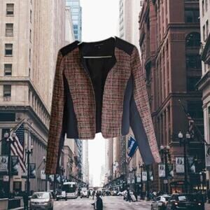 Sweet Rain Large open front Polyester blend stretch long sleeve overcoat. Fall